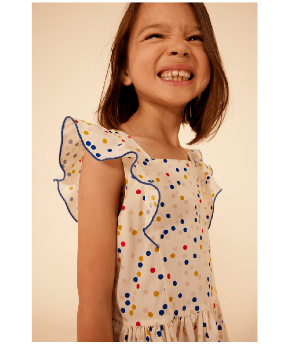 Robe imprimée sans manche en popeline enfant fille