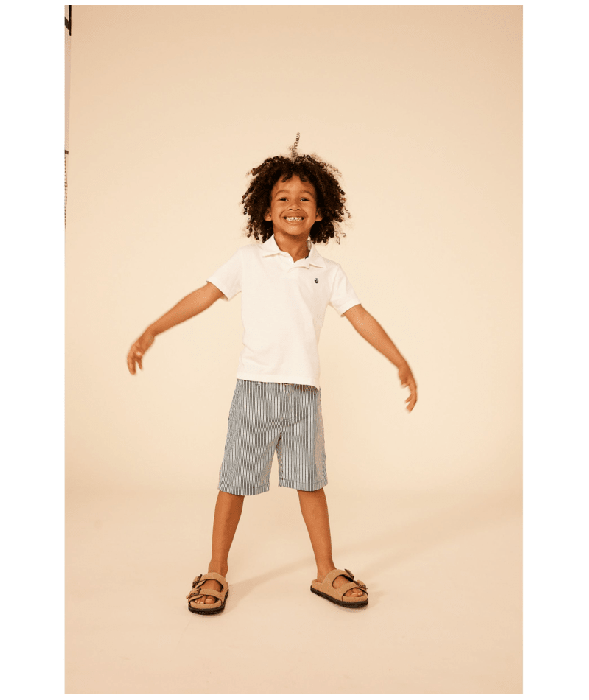Bermuda en toile de coton rayé enfant garçon