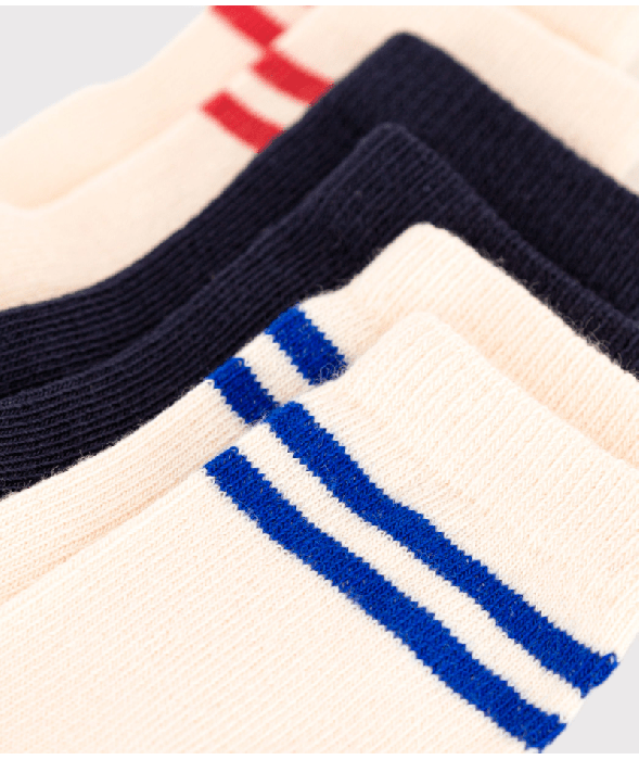 3 paires de chaussettes en coton rayures bébé