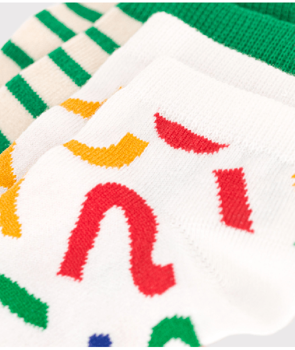 2 paires de chaussettes en coton imprimées enfant