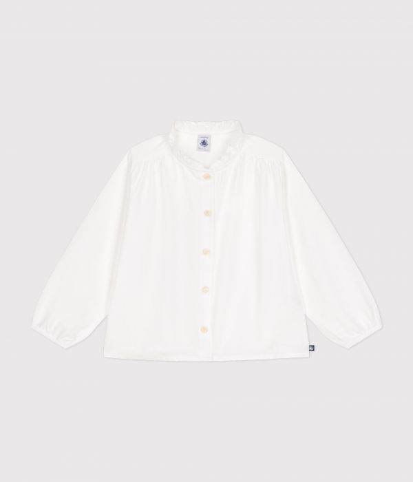 Blouse manches longues en toile enfant fille