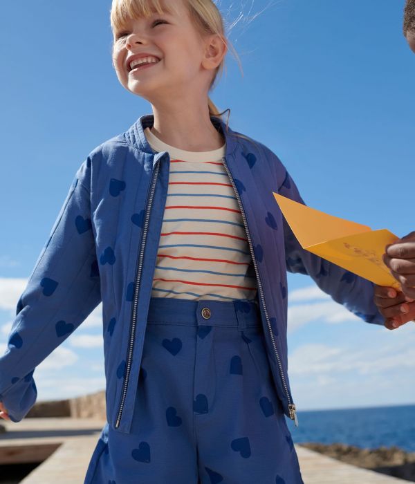 Veste enfant en coton cœurs