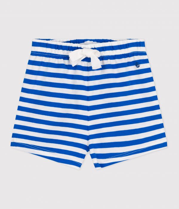 Short bébé en coton rayé