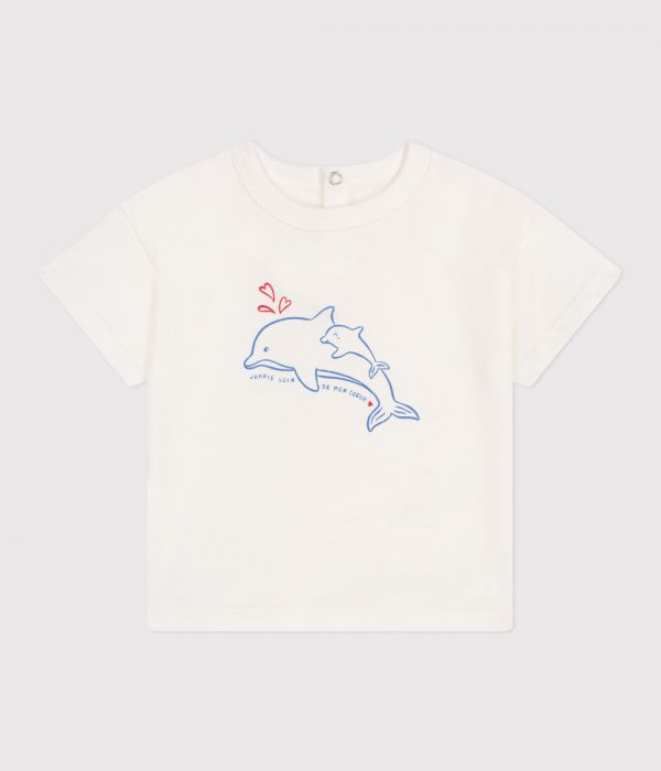 T-shirt bébé en coton à manches courtes uni