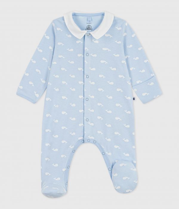 Pyjama bébé en coton à col imprimé baleine